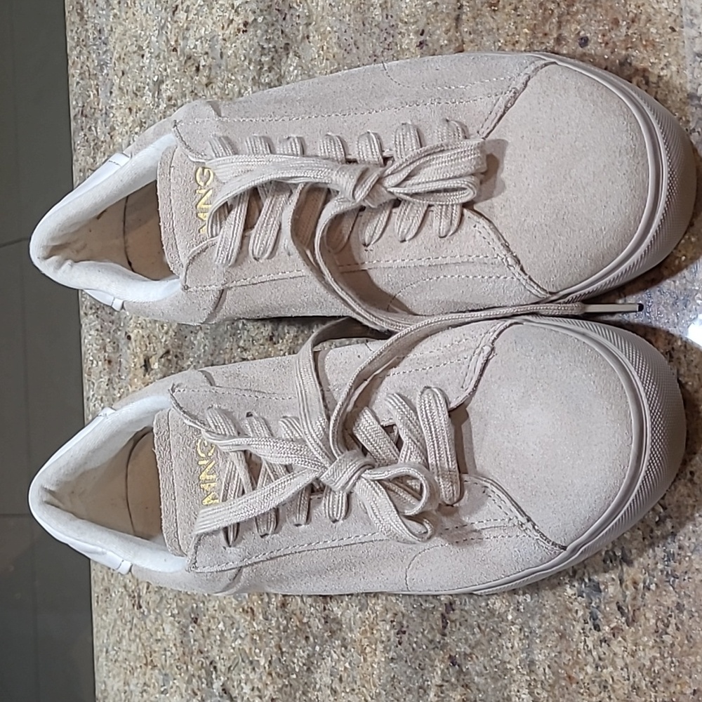 Mango Man Beige Suede Lace Up Sneakers Size EU42 / US 8.5
